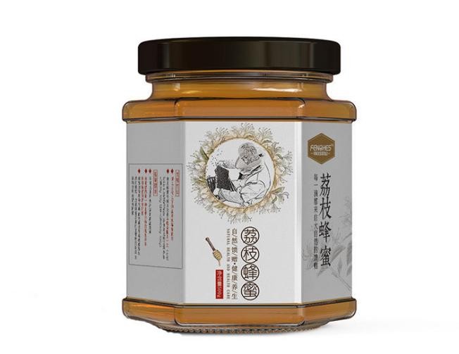 農家蜂場蜂蜜直銷自然荔枝結晶蜜500g六棱瓶裝一件代發廠家批發
